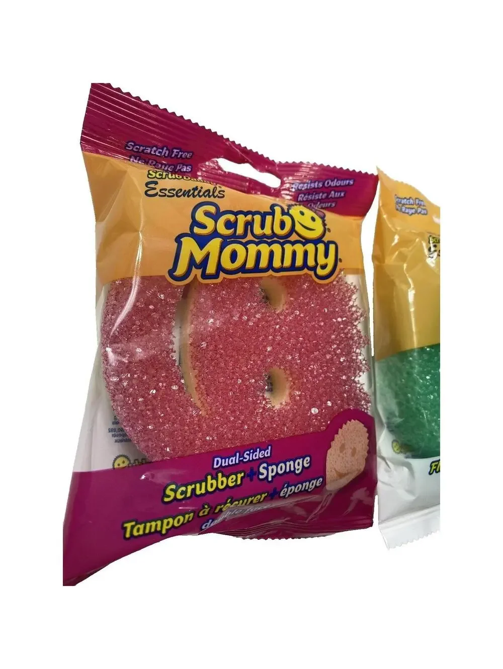 Scrub Daddy and Scrub Mommy Kitchen Sponge Set - Smiley Face Sponges Green